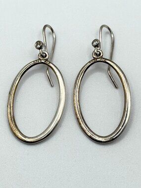 925 ALE Sterling Silver Oval Drop Earrings